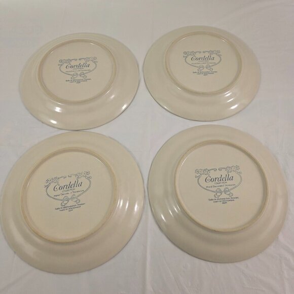 Cordella Bluet Hand Decorated 7 ¾” Stoneware Salad Luncheon Plates – Set of 4 - Picture 10 of 12